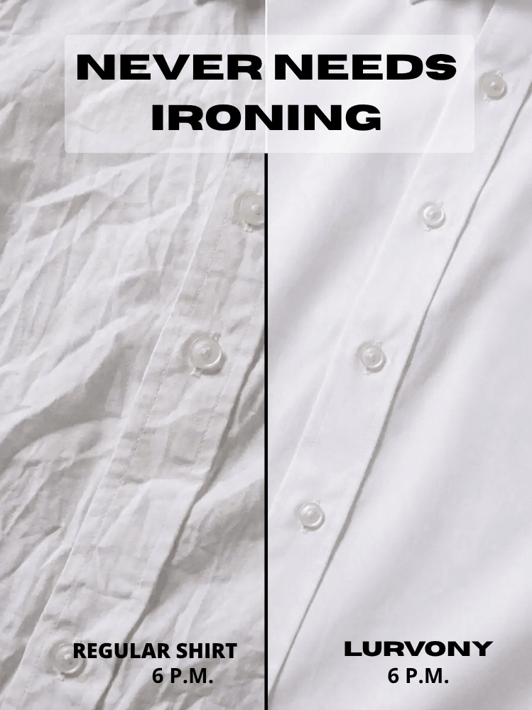 Pinstripe Stretch Shirt – Fitted, Never Ironed • Dark Gray