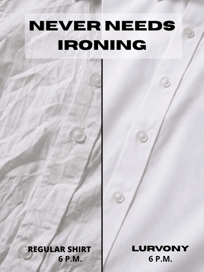 Pinstripe Stretch Shirt – Fitted, Never Ironed • Dark Gray