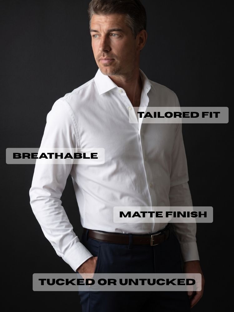 Stretch Shirt – Fitted, Never Ironed • Lake Blue