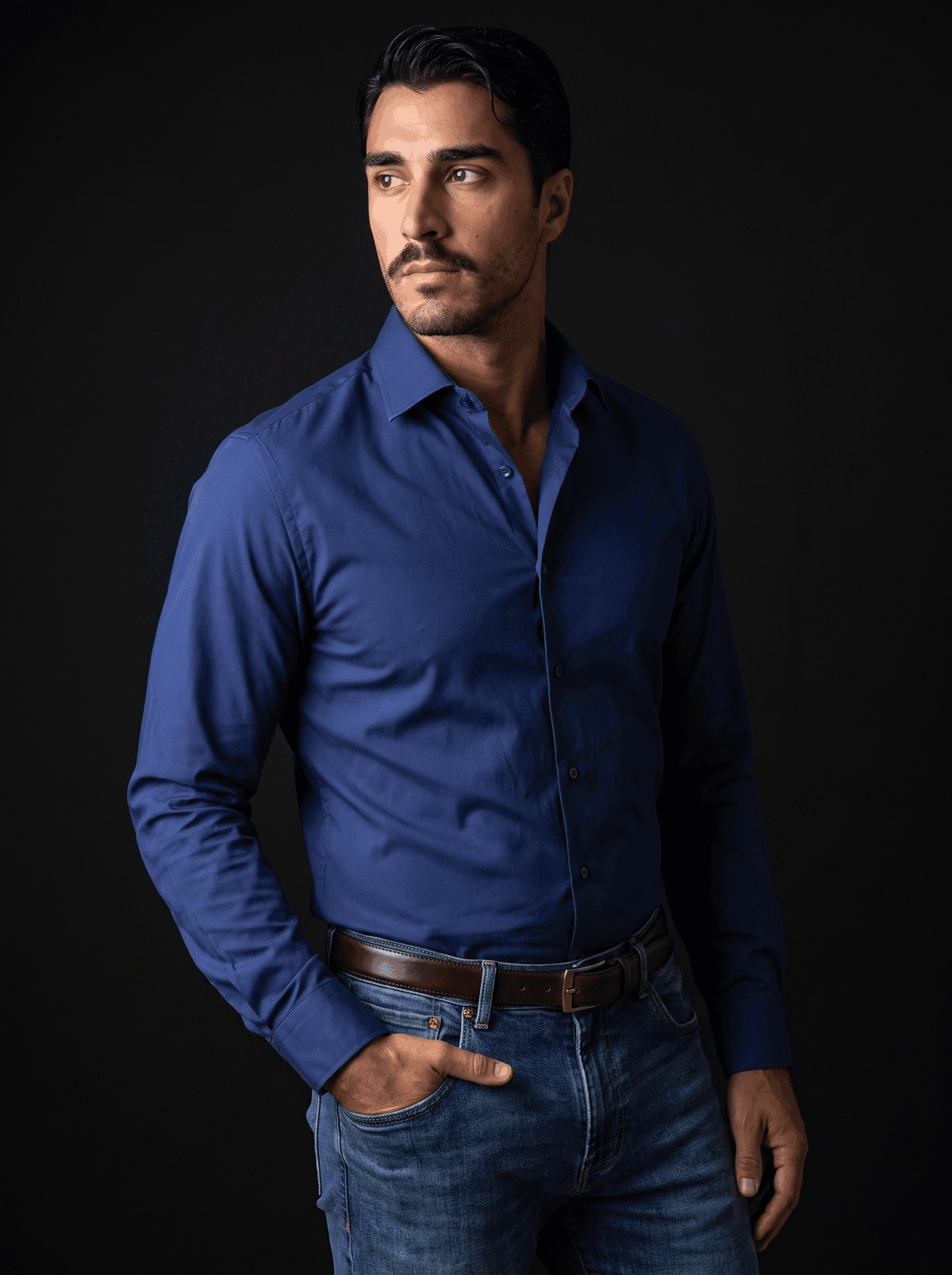 Stretch Shirt – Fitted, Never Ironed • Navy