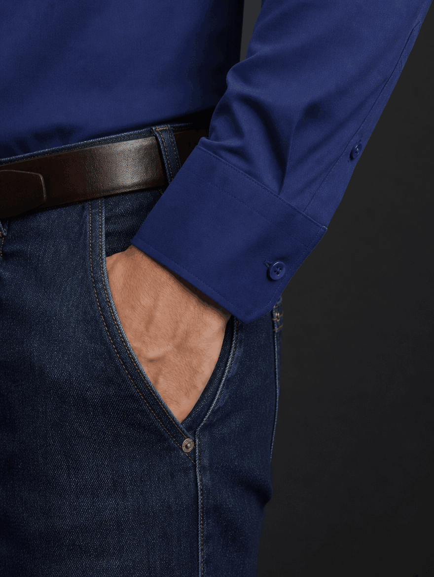 Stretch Shirt – Fitted, Never Ironed • Navy