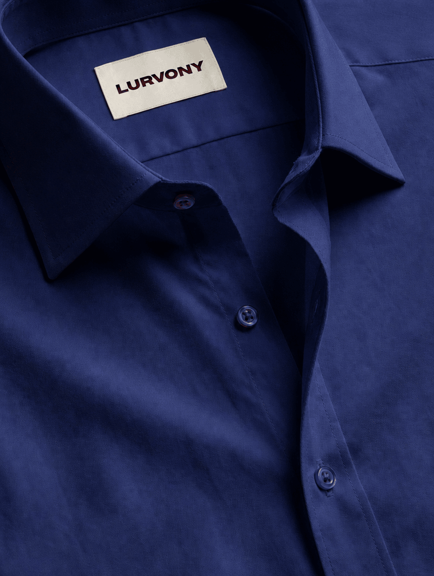Stretch Shirt – Fitted, Never Ironed • Navy