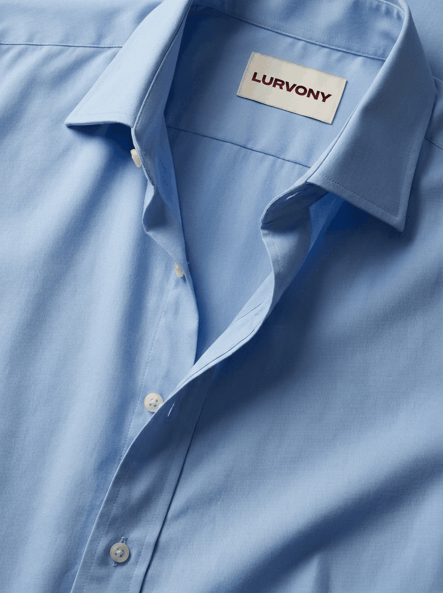 Stretch Shirt – Fitted, Never Ironed • Lake Blue