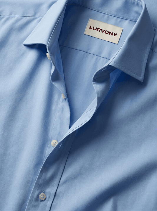 Stretch Shirt – Fitted, Never Ironed • Lake Blue