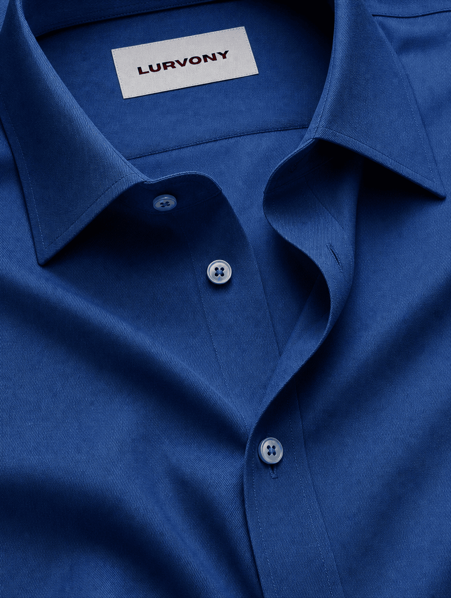Stretch Shirt – Fitted, Never Ironed • Peacock Blue