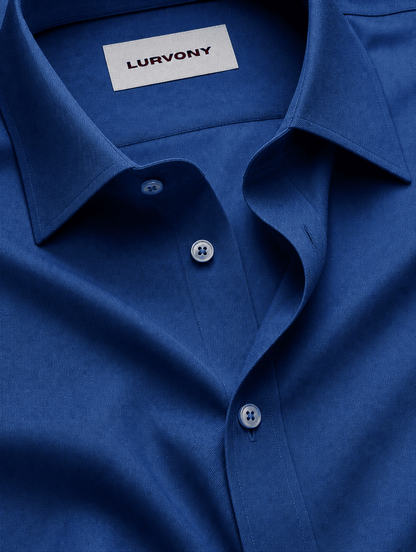 Stretch Shirt – Fitted, Never Ironed • Peacock Blue