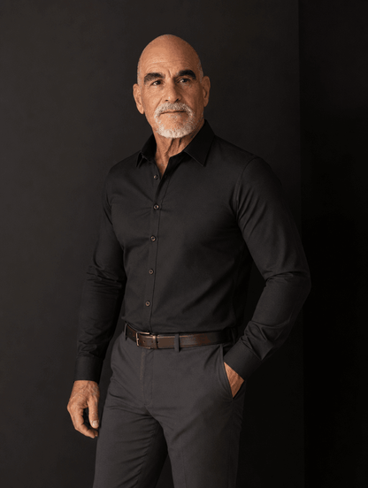 Stretch Shirt – Fitted, Never Ironed • Black