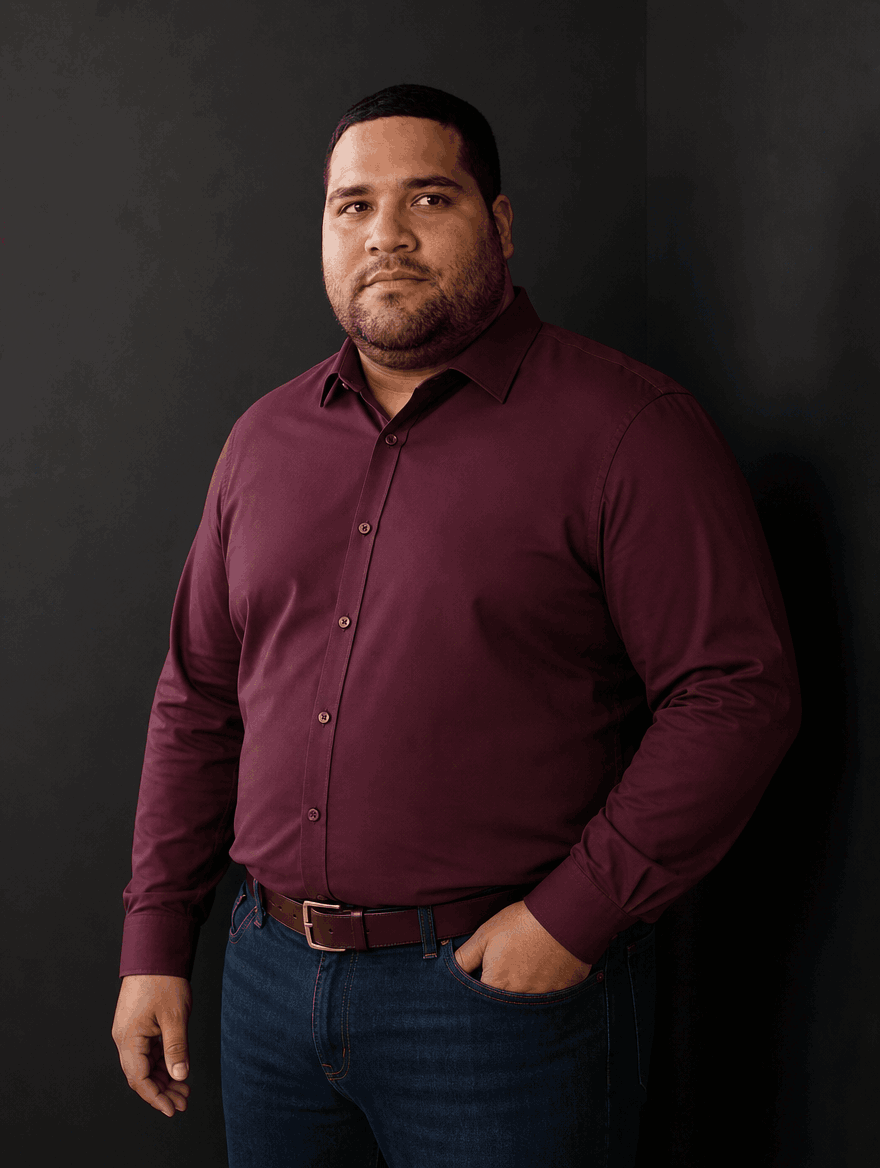 Stretch Shirt – Fitted, Never Ironed • Burgundy