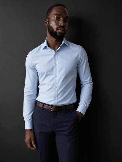 Stretch Shirt – Fitted, Never Ironed • Lake Blue