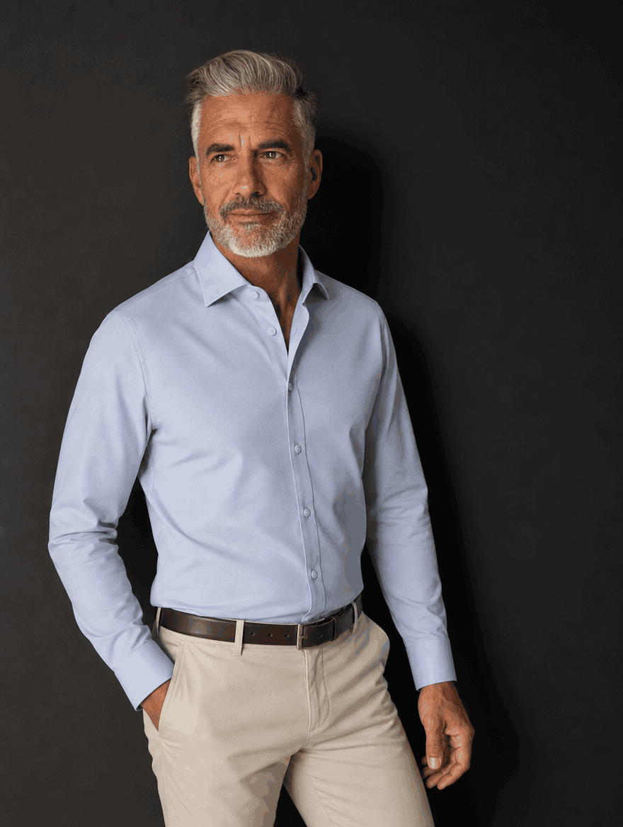 Stretch Shirt – Fitted, Never Ironed • Blue Grey