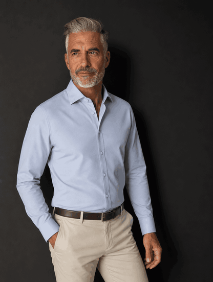 Stretch Shirt – Fitted, Never Ironed • Blue Grey