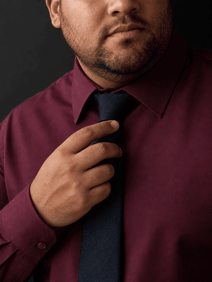 Stretch Shirt – Fitted, Never Ironed • Burgundy