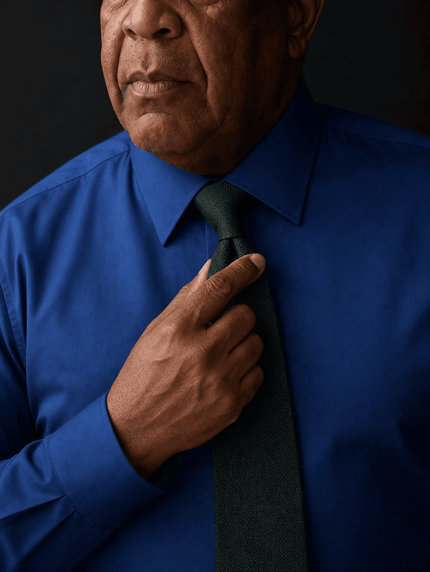 Stretch Shirt – Fitted, Never Ironed • Peacock Blue