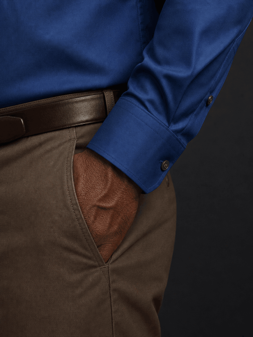 Stretch Shirt – Fitted, Never Ironed • Peacock Blue