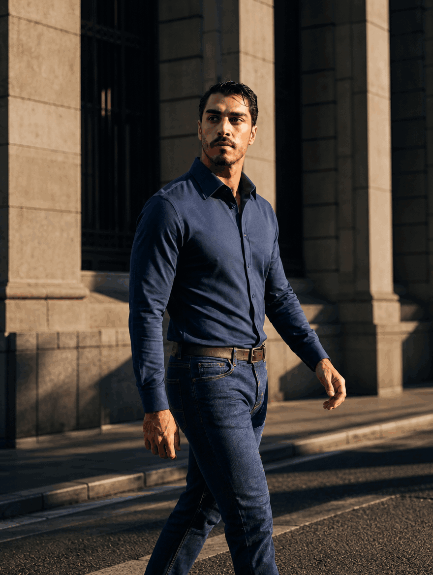 Stretch Shirt – Fitted, Never Ironed • Navy