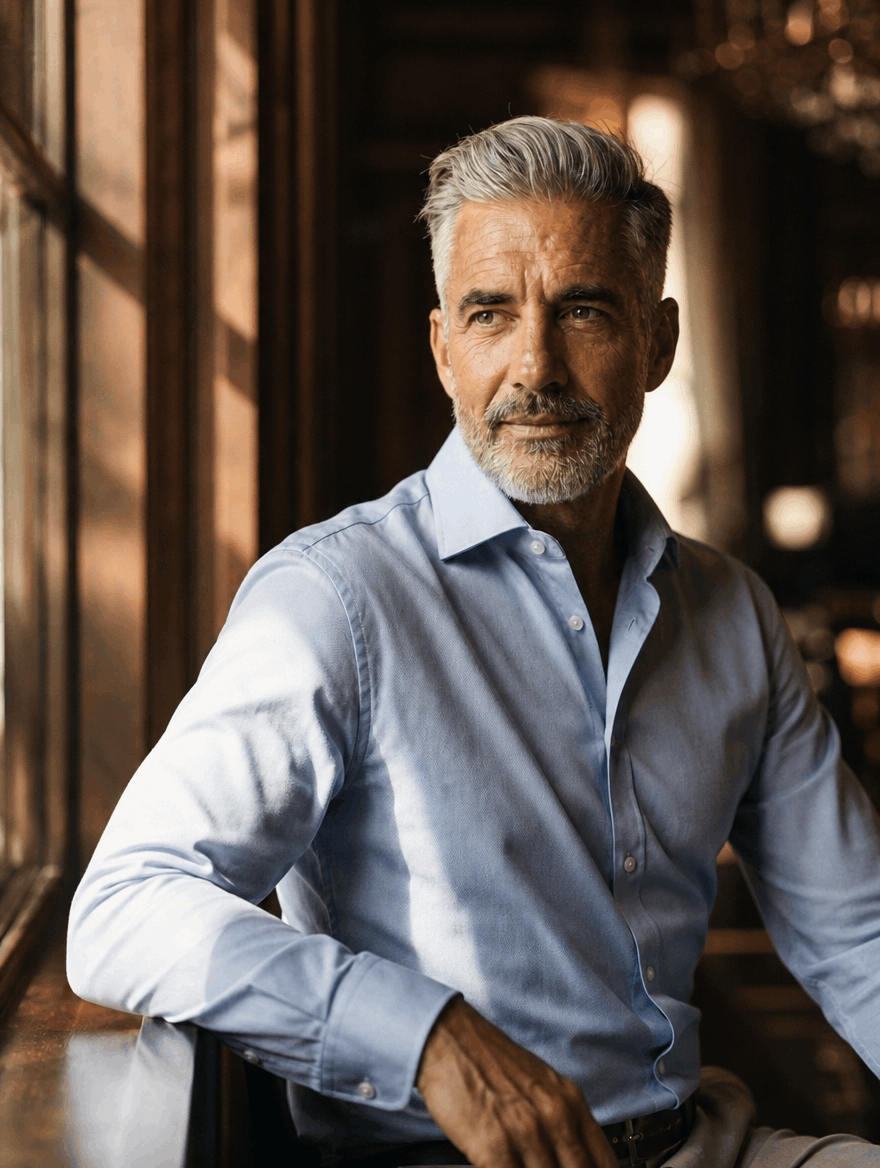 Stretch Shirt – Fitted, Never Ironed • Blue Grey