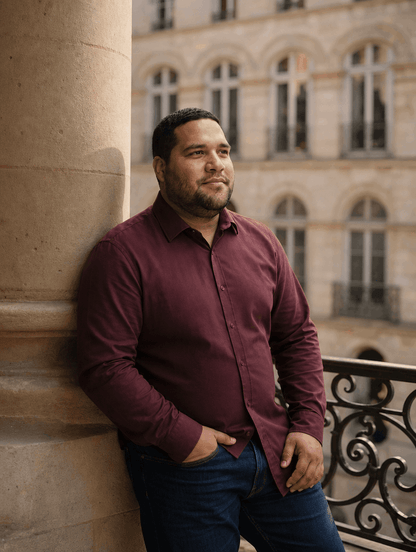Stretch Shirt – Fitted, Never Ironed • Burgundy