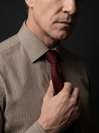 Pinstripe Stretch Shirt – Fitted, Never Ironed • Khaki
